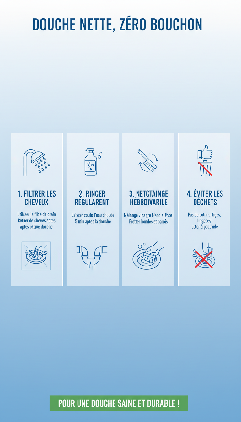 Prévenir les bouchons de douche : conseils d'expert